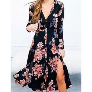 Free People Miranda Floral Midi Dress